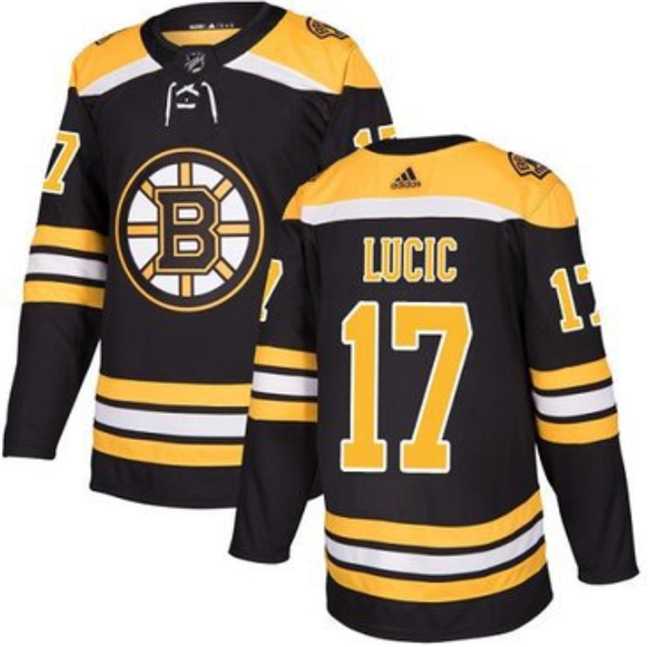 Mens Boston Bruins #17 Milan Lucic Black Stitched Jersey